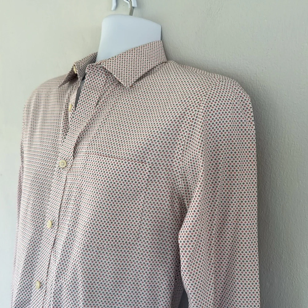 Banana Republic blue orange non-iron tailored slim fit dress shirt 14-14.5